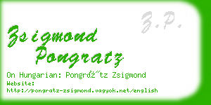 zsigmond pongratz business card